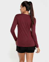 RIACHUELO Long Sleeve Burgundy Flame Blouse - Smgarment's